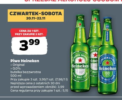 Piwo Heineken Original promocja w Netto