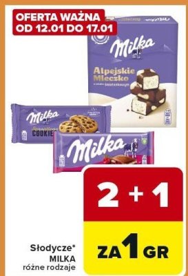 Słodycze MILKA różne rodzaje promocja w Carrefour Express