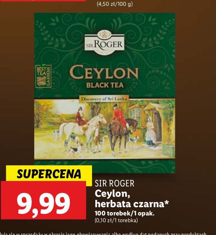 Herbata ceylon Sir roger promocja