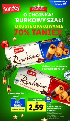 Ciastka rondissimo w mlecznej czekoladzie Sondey promocja