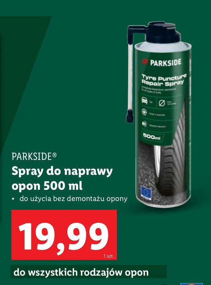 Spray do przebitych opon Parkside promocja