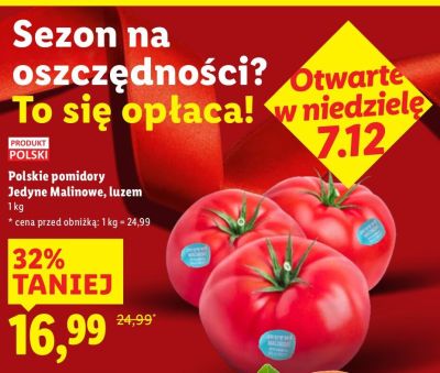 Polskie pomidory Jedyne Malinowe, luzem promocja w Lidl
