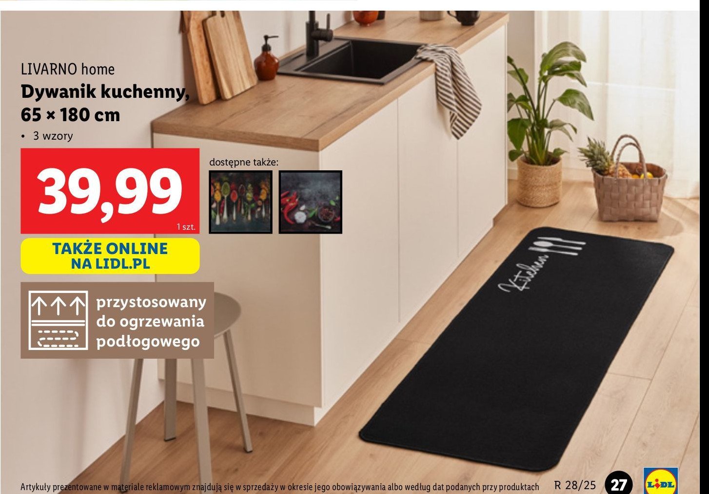 Dywan kuchenny 65 x 180 cm LIVARNO HOME promocja w Lidl