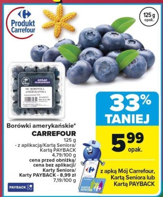Borówki amerykańskie 125 g promocja w Carrefour Market