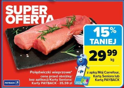 Mięso polędwiczki wieprzowe promocja w Carrefour