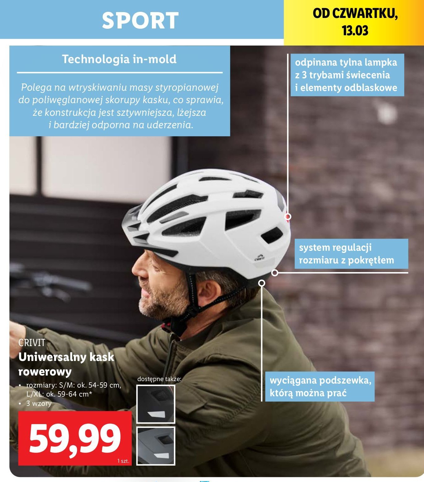 Kask rowerowy damski rozm. s/m, l/xl Crivit promocja