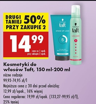 Żel do włosów TAFT STAND UP promocja