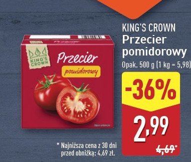 Przecier pomidorowy King's crown (aldi) promocja w Aldi