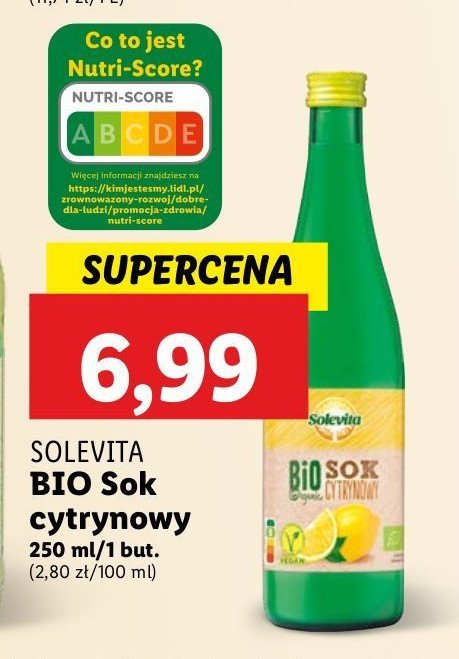 Sok cytrynowy bio Solevita promocja