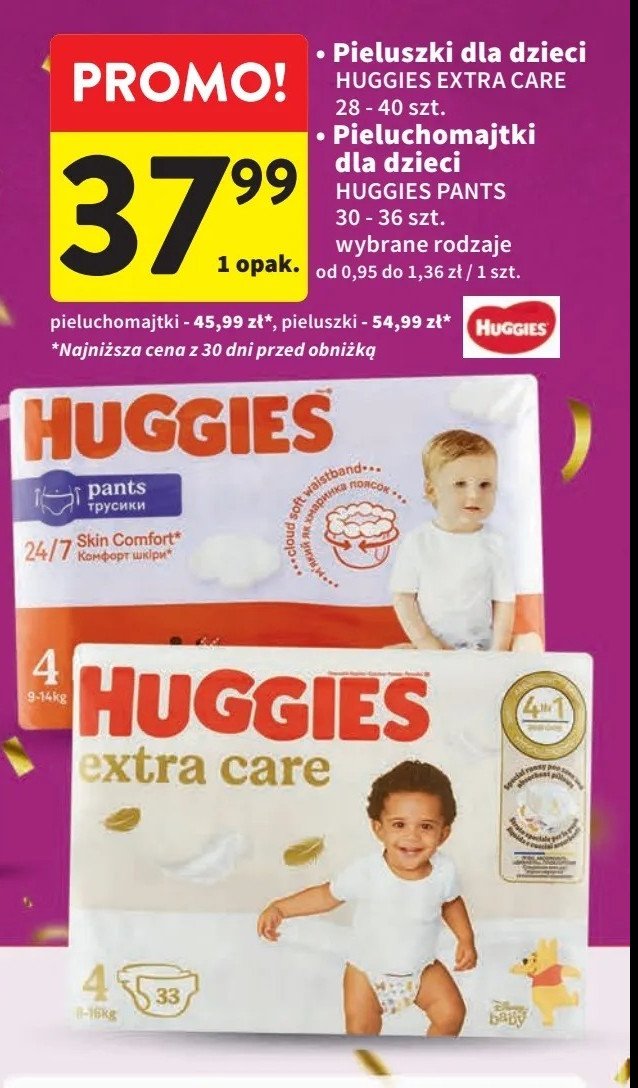 Pieluchy 4 Huggies extra care promocja