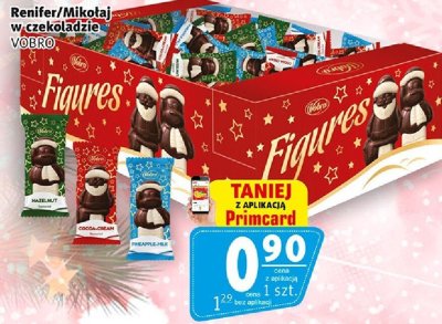 Renifer/Mikołaj w czekoladzie Figures VOBRO promocja w Prim Market