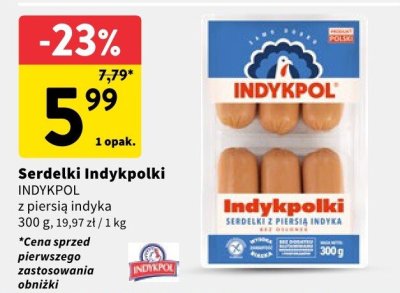 Serdelki indykpolki INDYKPOL z piersią indyka promocja w Intermarche