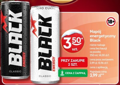 Napój energetyczny Black różne rodzaje promocja w Żabka