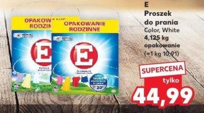 Proszek do prania E White 4,125 kg promocja w Kaufland