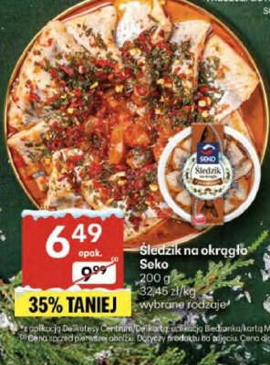Śledzik na okrągło Seko promocja w Delikatesy Centrum