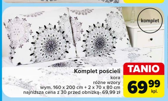 Komplet pościeli z kory 140 x 160 cm + 2 x 70 x 80 cm promocja w Carrefour Market