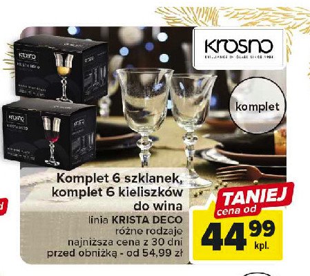 Szklanki long drink 350 ml krista deco Krosno s.a. promocja