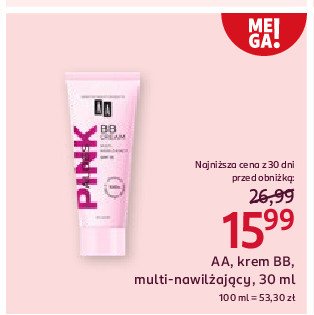 Multinawilżający bb krem spf 15 02 medium Aa aloes pink promocja