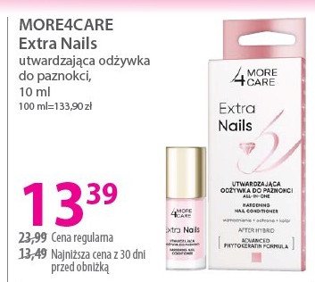 Odżywka do paznokci po hybrydzie More4care promocja w Hebe