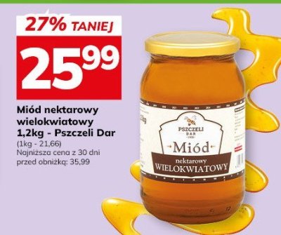 Miód nektarowy wielokwiatowy 1.2kg - Pszczeli Dar promocja w Hitpol