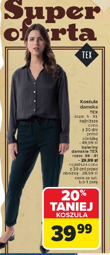 Koszula damska rozm. s-xl Tex promocja w Carrefour