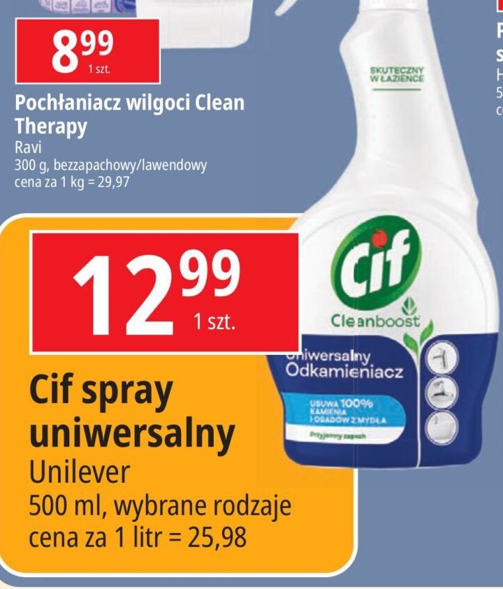 Odkamieniacz uniwersalny Cif cleanboost promocja w Leclerc