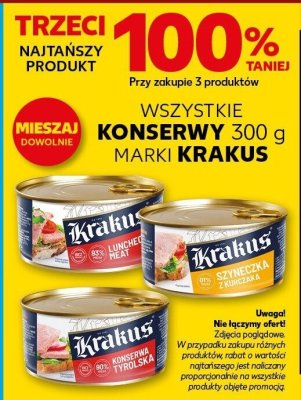 Wszystkie konserwy marki Krakus TRZECIA -100% promocja w Kaufland
