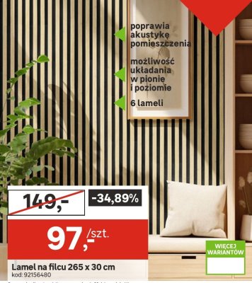 Lamel na filcu 265 x 30 cm promocja w Leroy Merlin