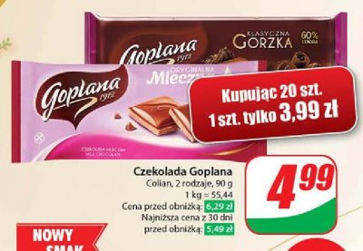 Czekolada gorzka Goplana promocja