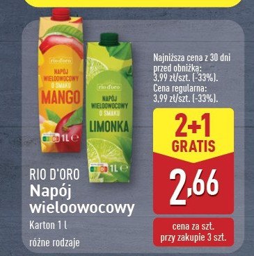 Napój mango Rio d'oro promocja w Aldi