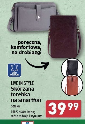 Torebka na smartfona Live in style promocja w Aldi