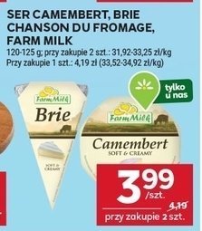 Ser Camembert, Brie, Chanson du Fromage, Farm Milk promocja w Stokrotka