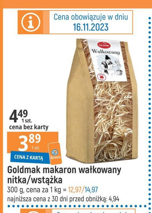 Makaron 4-jajeczny wst膮偶ka Goldmak promocja