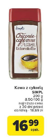 Kawa z cykorią Simpl promocja w Carrefour