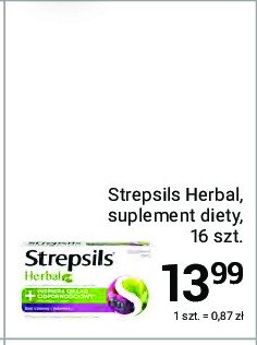 Pastylki do ssania czarny bez i je偶贸wka STREPSILS HERBAL promocja