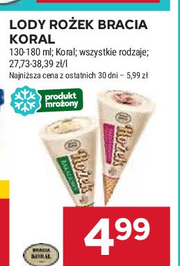 Rożek truskawkowy Bracia koral lody jak dawniej promocja