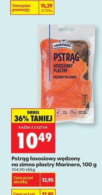 Pstrąg łososiowy wędzony na zimno plastry Marinero promocja w Biedronka