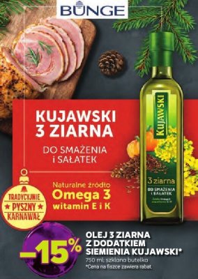 Olej 3 ziarna z dodatkiem siemienia Kujawski promocja w Stokrotka