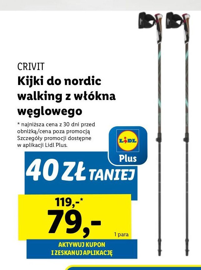 Kijki do walkingu Crivit promocja w Lidl