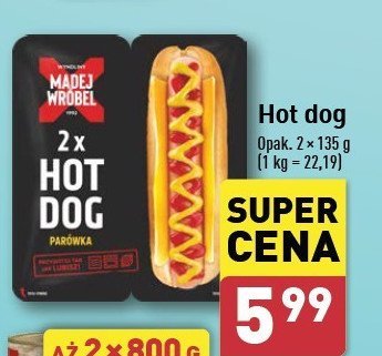 Parówki hot-dog  z bułką Madej & wróbel promocja