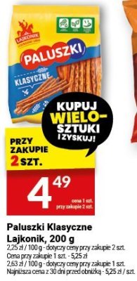 Paluszki Klasyczne Lajkonik, 200 g promocja w Twój Market