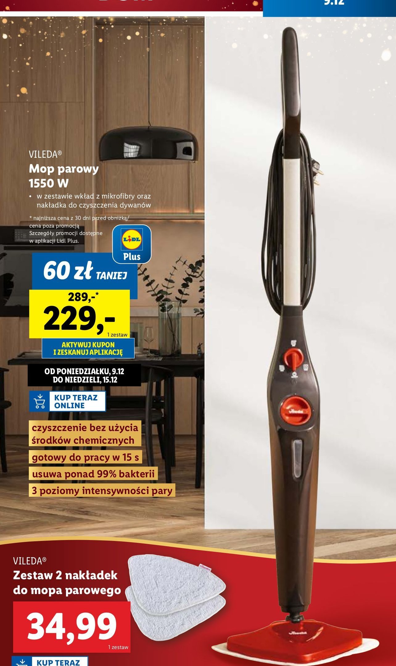 Mop parowy steam Vileda promocja w Lidl