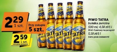 Piwo Tatra butelka zwrotna promocja w ABC