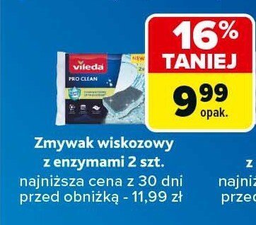 Zmywak wiskozowy z enzymami 2szt. Vileda promocja w Carrefour Market