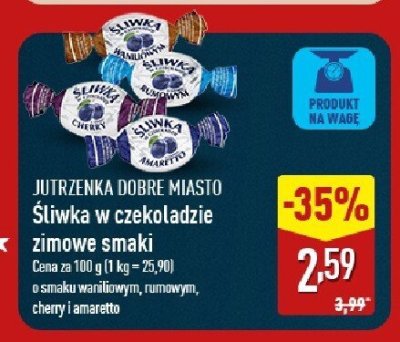 Śliwka w czekoladzie zimowe smaki  promocja w Aldi