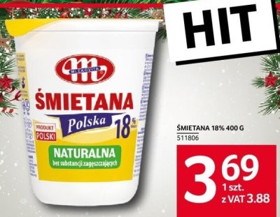 Śmietana Mlekovita 18% 400g promocja w Selgros