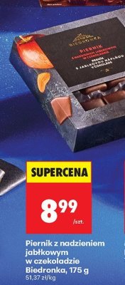 Piernik z nadzieniem jabłkowym w czekoladzie  promocja w Biedronka