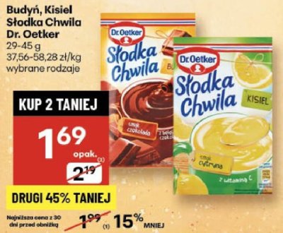 Budyń, Kisiel Słodka Chwila Dr. Oetker promocja w Delikatesy Centrum