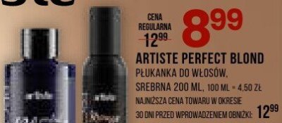 Płukanka ARTISTE PERFECT BLOND do włosów jasnych, 200 ml promocja w Drogerie Natura