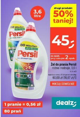 Żel do prania Persil różne rodzaje, 3,6 l promocja w Dealz